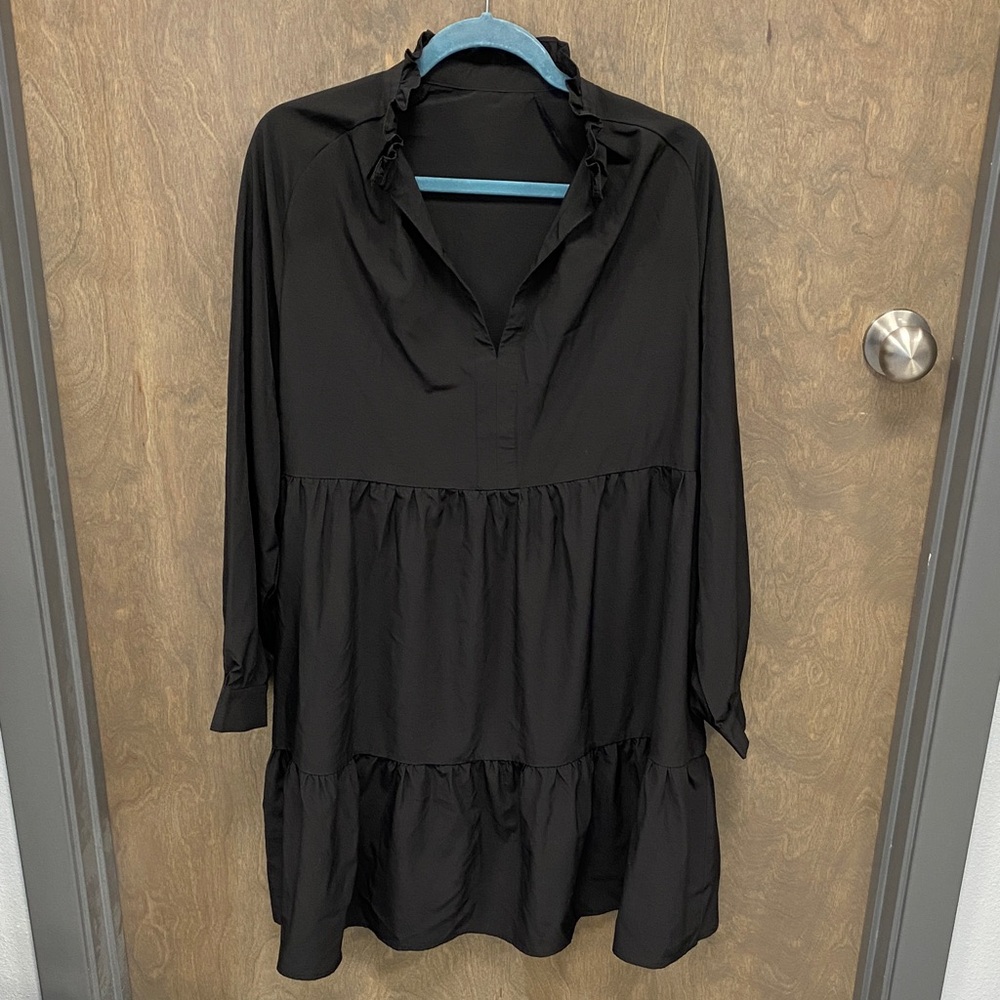 Elegant Black Ruffle Dress